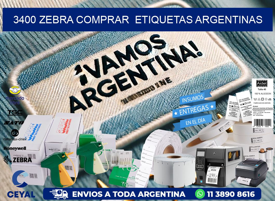 3400 ZEBRA COMPRAR  ETIQUETAS ARGENTINAS