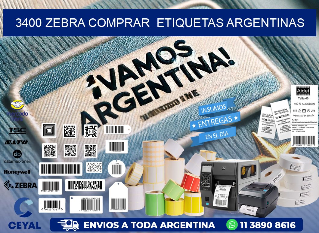 3400 ZEBRA COMPRAR  ETIQUETAS ARGENTINAS