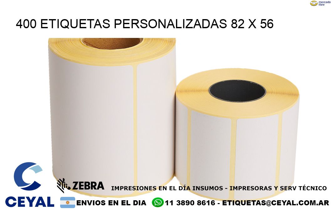 400 ETIQUETAS PERSONALIZADAS 82 x 56