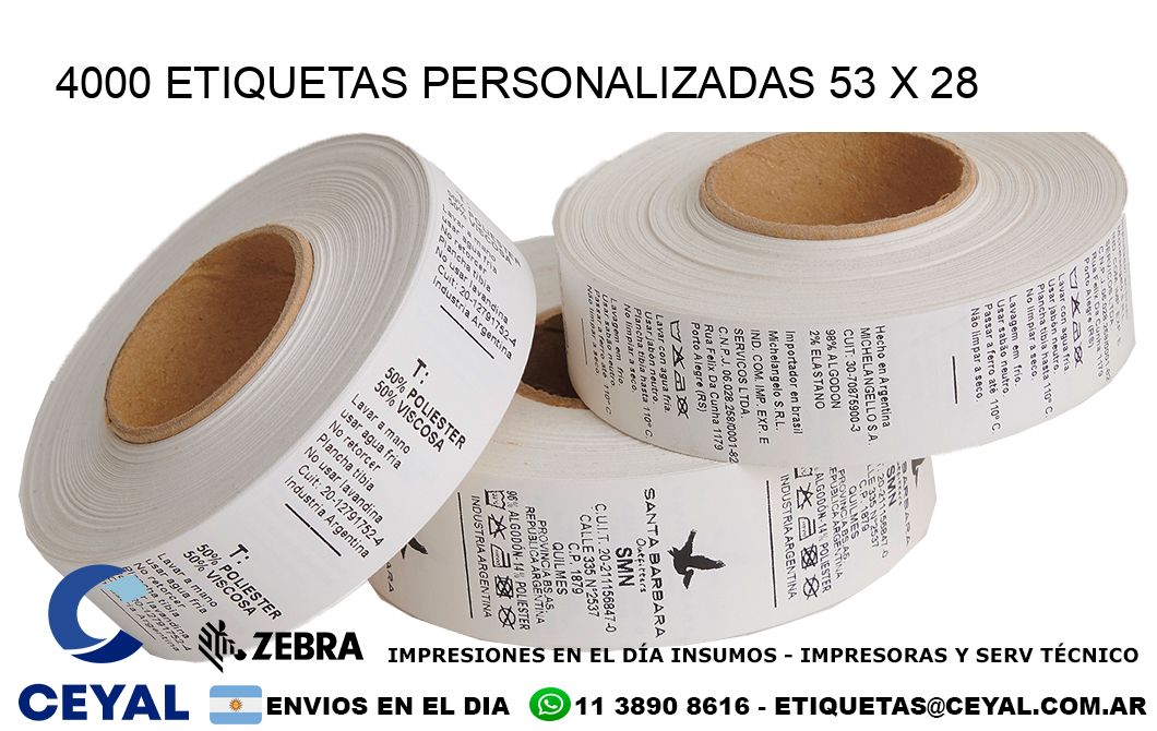 4000 ETIQUETAS PERSONALIZADAS 53 x 28