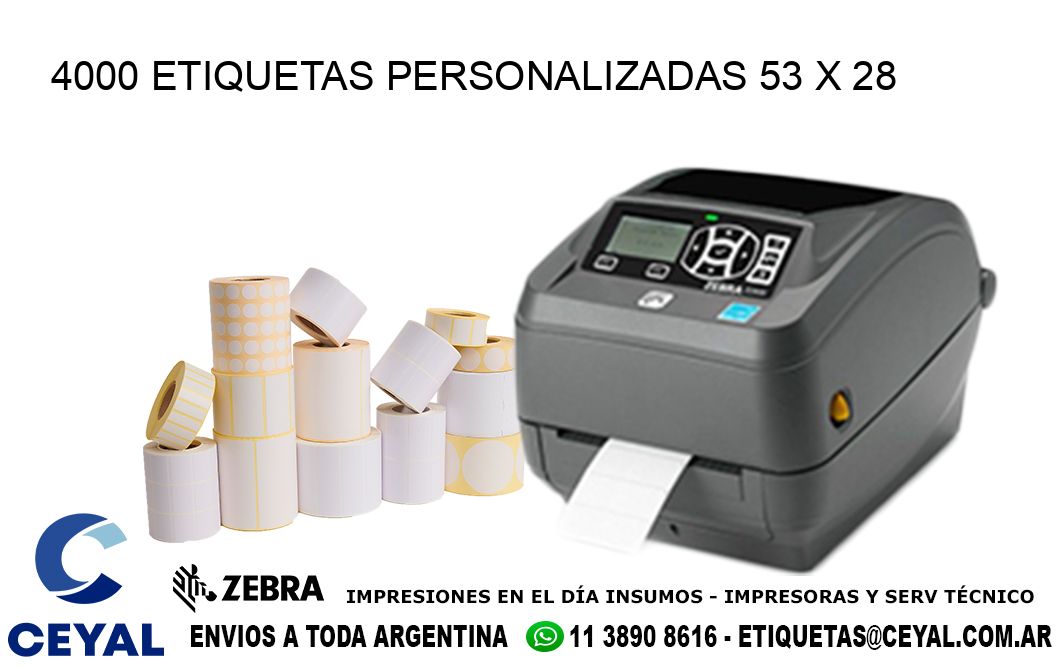 4000 ETIQUETAS PERSONALIZADAS 53 x 28