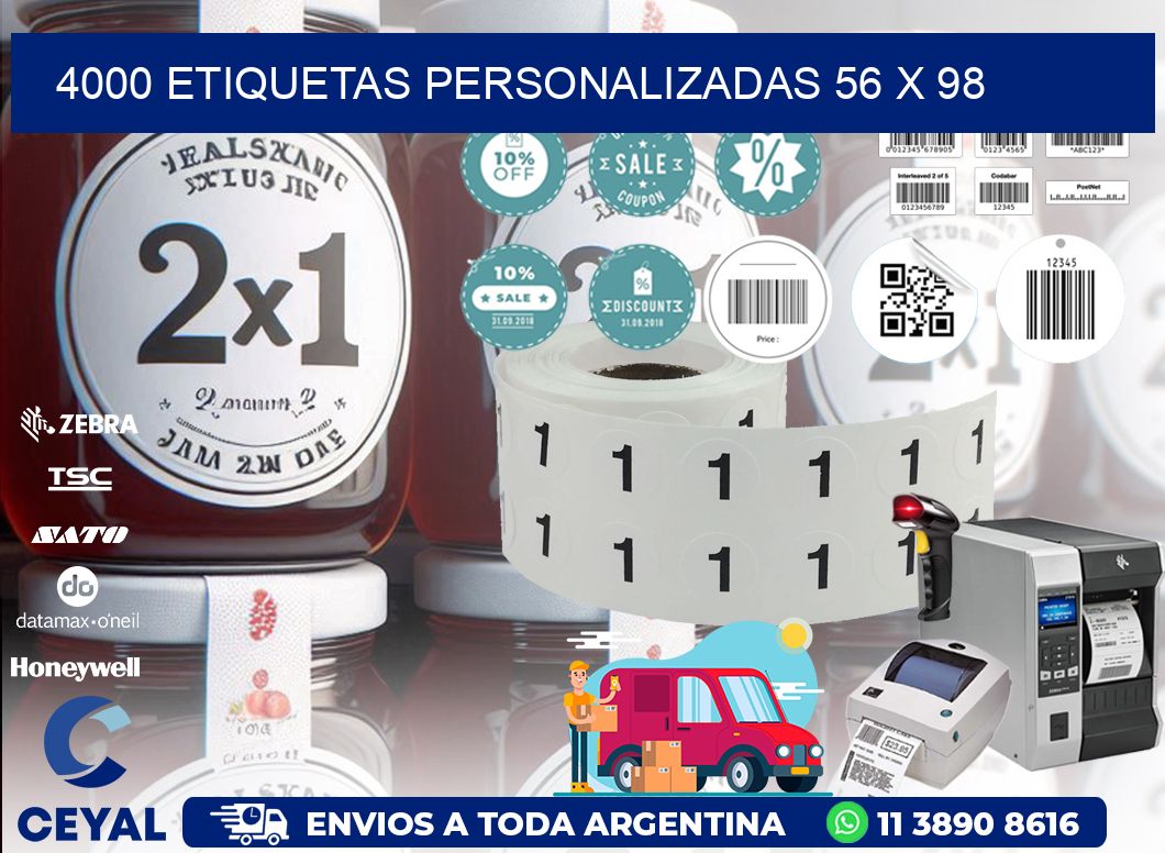 4000 ETIQUETAS PERSONALIZADAS 56 x 98