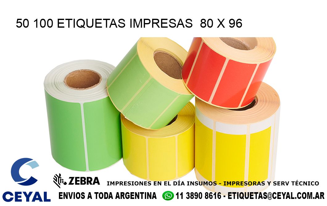50 100 ETIQUETAS IMPRESAS  80 x 96