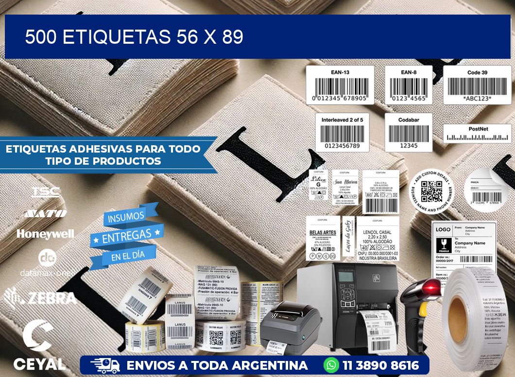 500 ETIQUETAS 56 x 89