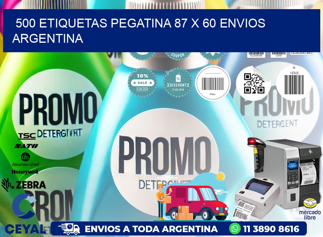 500 ETIQUETAS PEGATINA 87 x 60 ENVIOS ARGENTINA