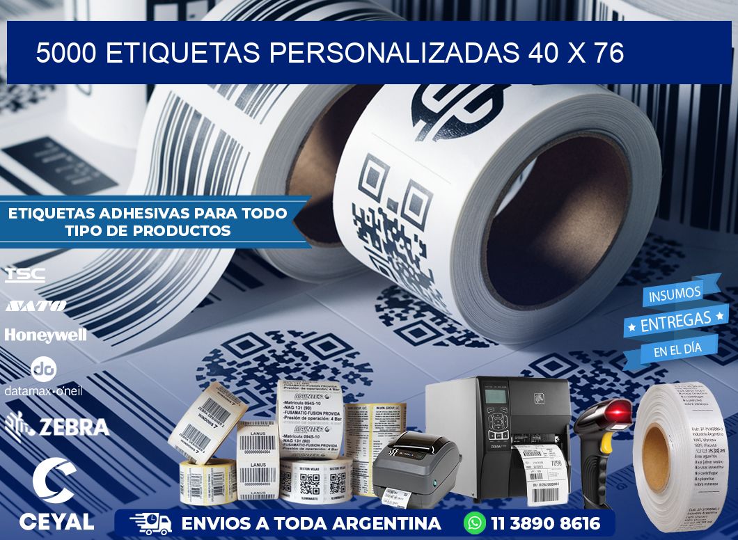 5000 ETIQUETAS PERSONALIZADAS 40 x 76
