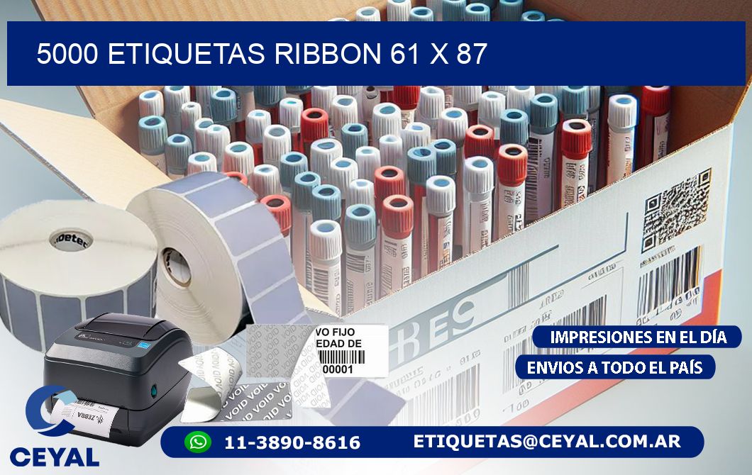 5000 ETIQUETAS RIBBON 61 x 87