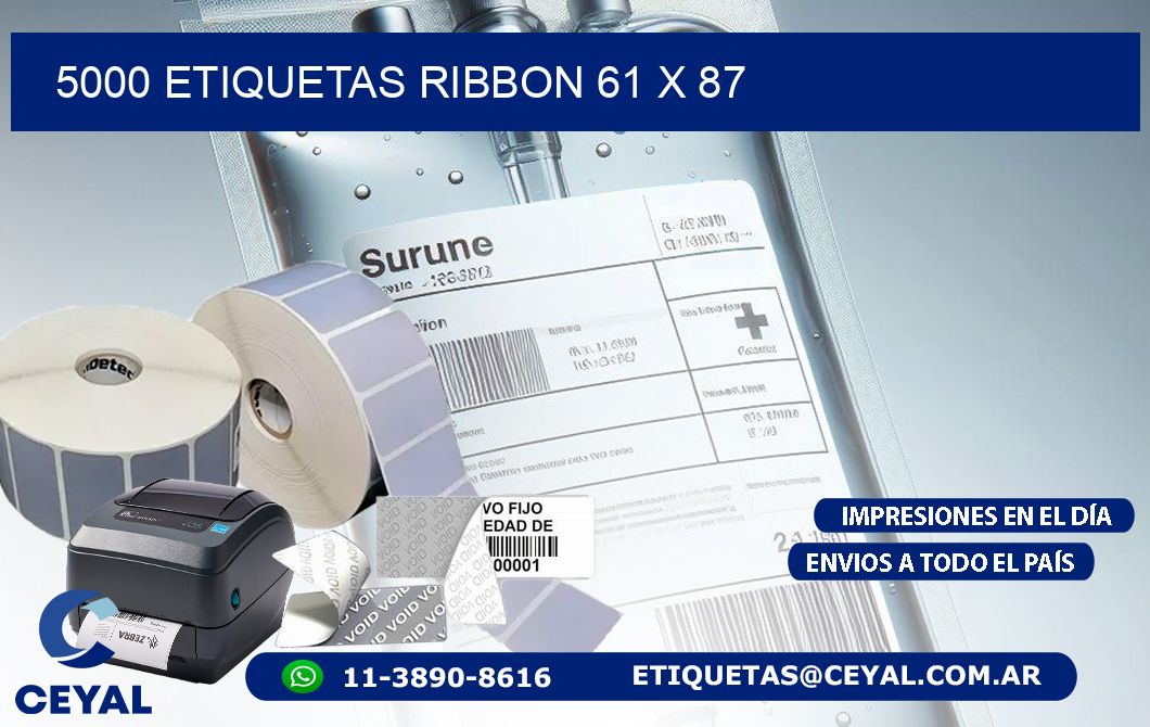 5000 ETIQUETAS RIBBON 61 x 87