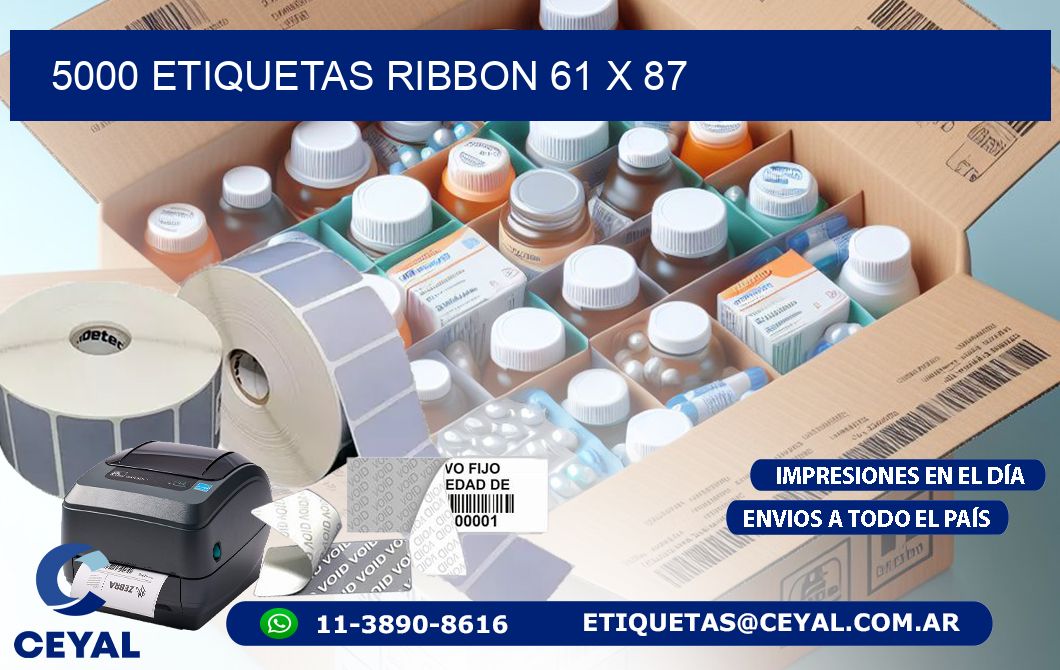 5000 ETIQUETAS RIBBON 61 x 87