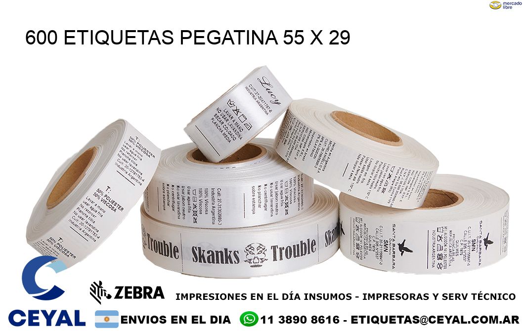 600 ETIQUETAS PEGATINA 55 x 29