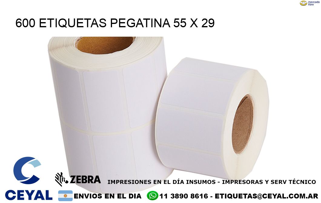 600 ETIQUETAS PEGATINA 55 x 29