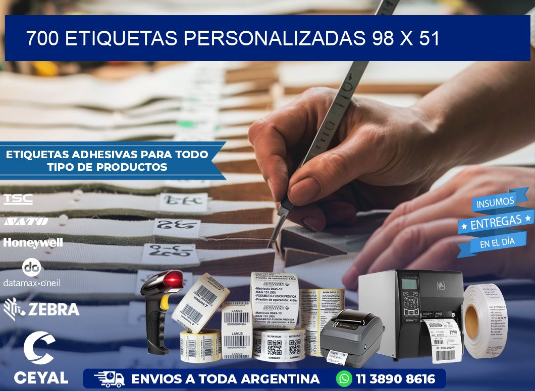 700 ETIQUETAS PERSONALIZADAS 98 x 51