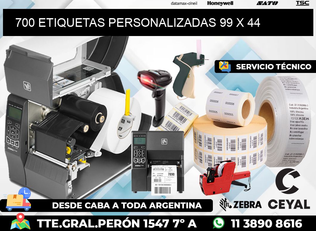 700 ETIQUETAS PERSONALIZADAS 99 x 44