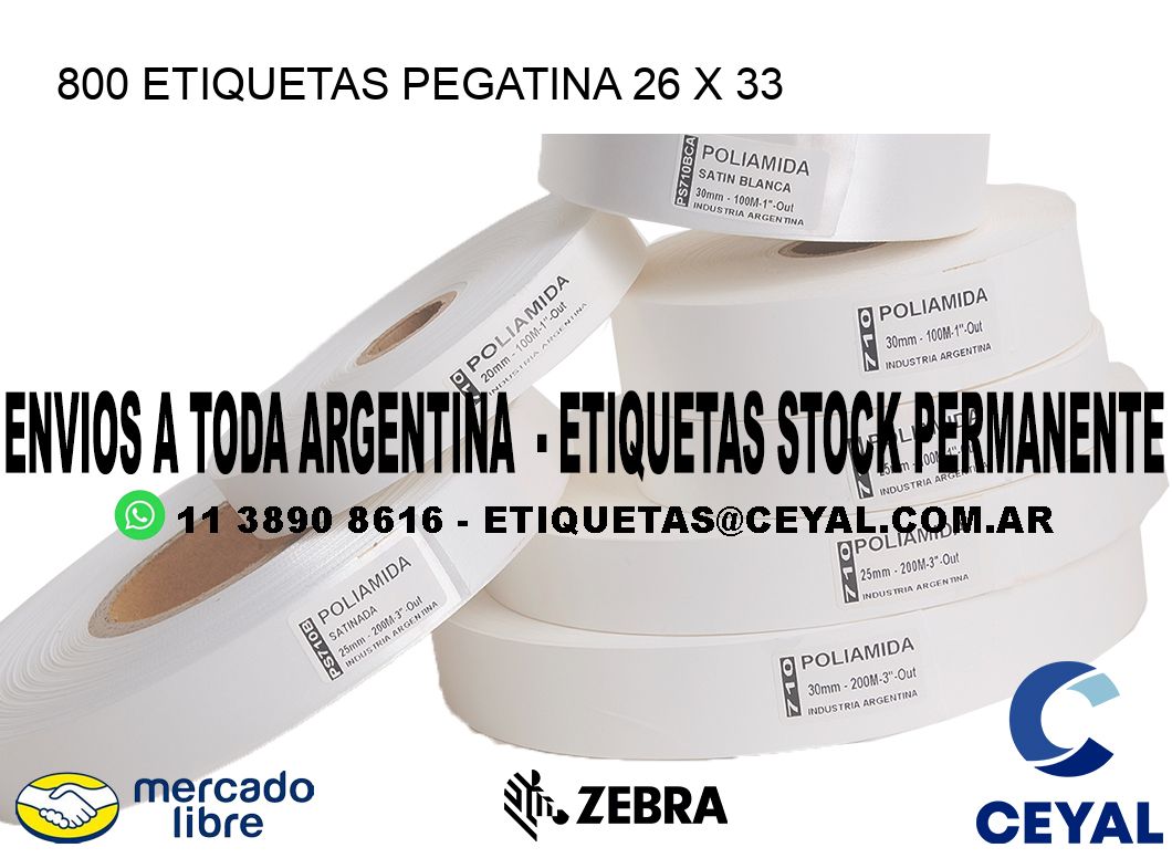 800 ETIQUETAS PEGATINA 26 x 33