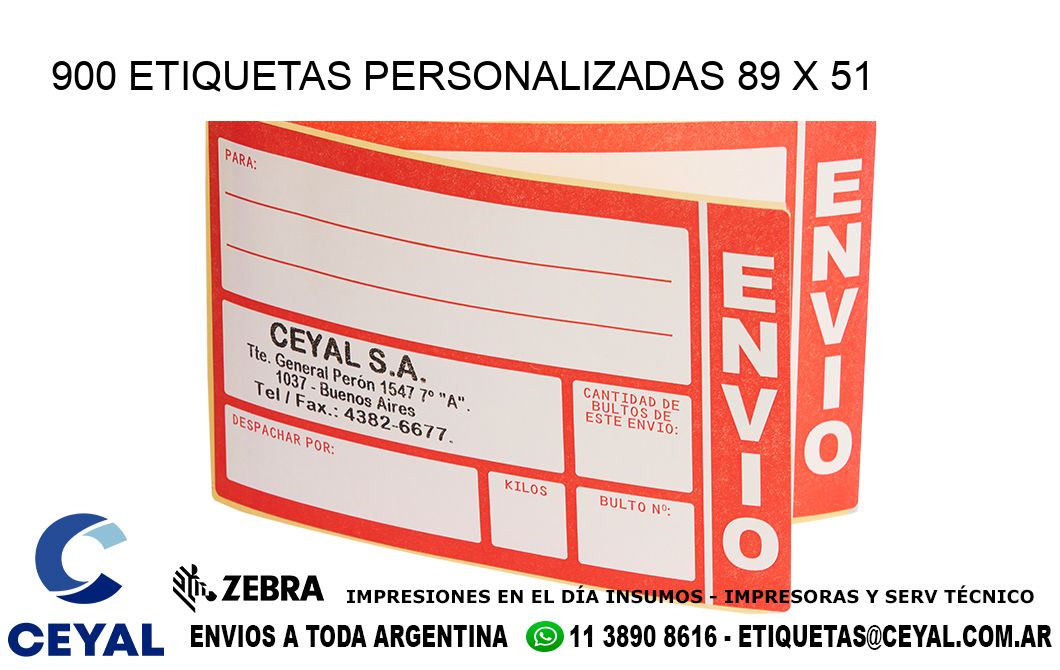 900 ETIQUETAS PERSONALIZADAS 89 x 51