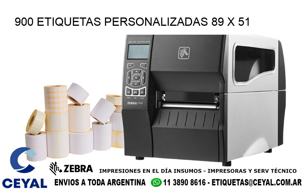 900 ETIQUETAS PERSONALIZADAS 89 x 51