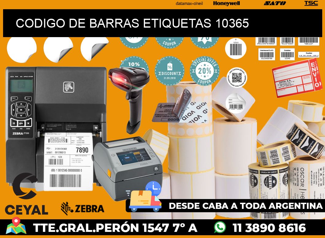 CODIGO DE BARRAS ETIQUETAS 10365