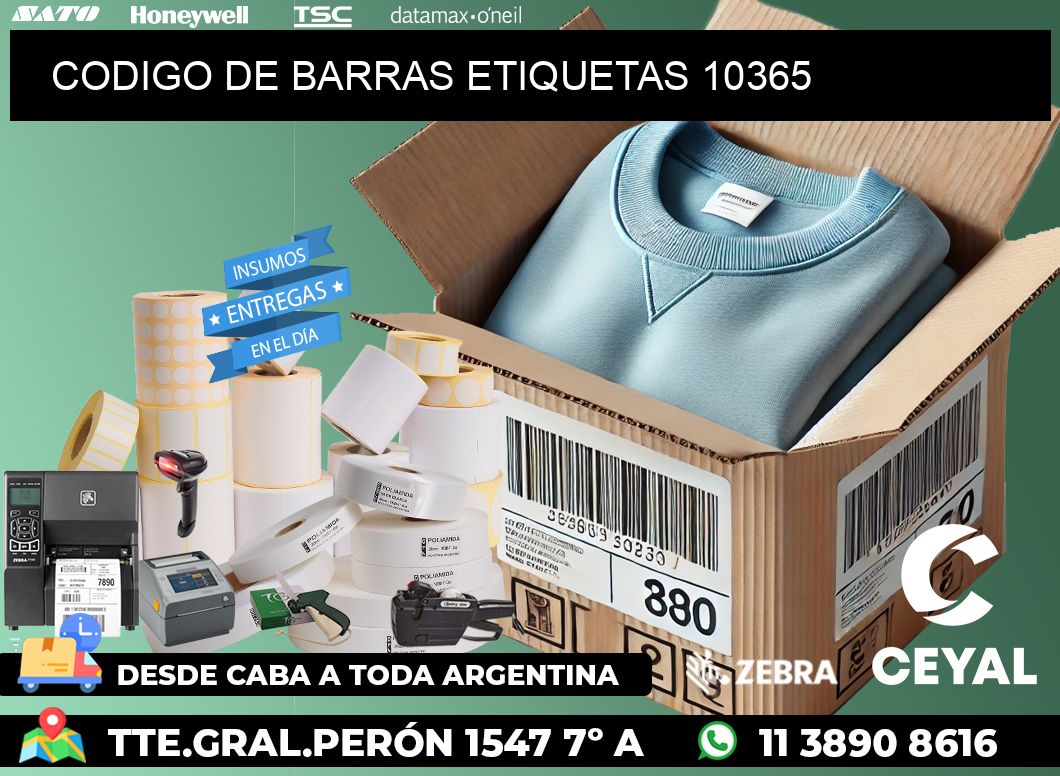 CODIGO DE BARRAS ETIQUETAS 10365