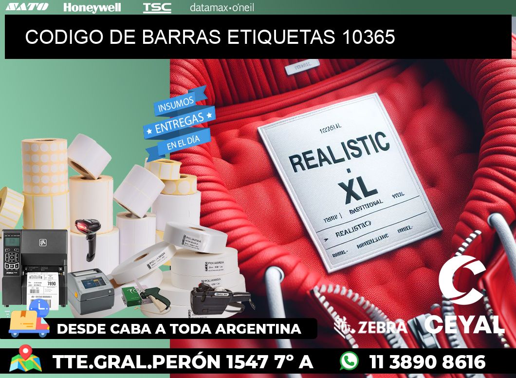 CODIGO DE BARRAS ETIQUETAS 10365