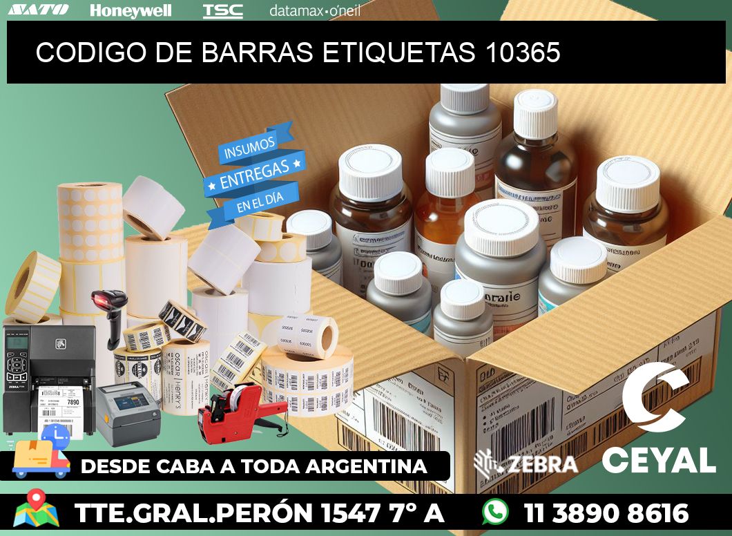 CODIGO DE BARRAS ETIQUETAS 10365