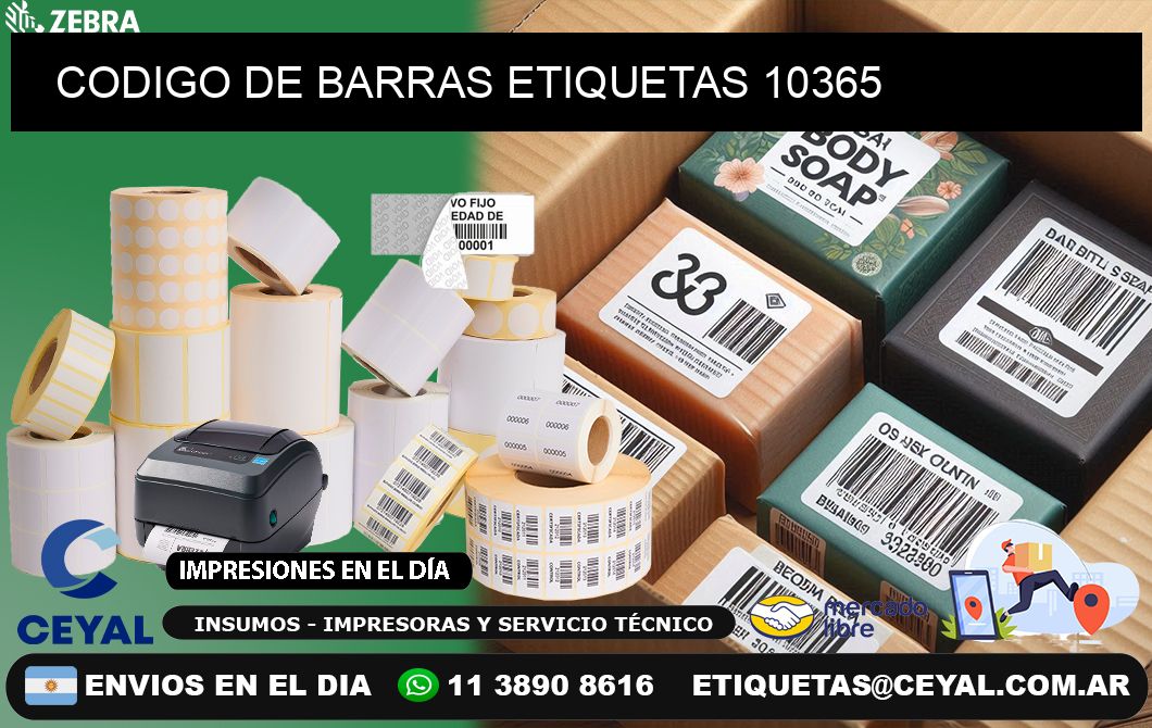 CODIGO DE BARRAS ETIQUETAS 10365