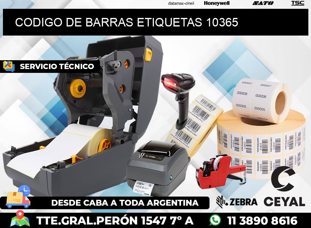 CODIGO DE BARRAS ETIQUETAS 10365