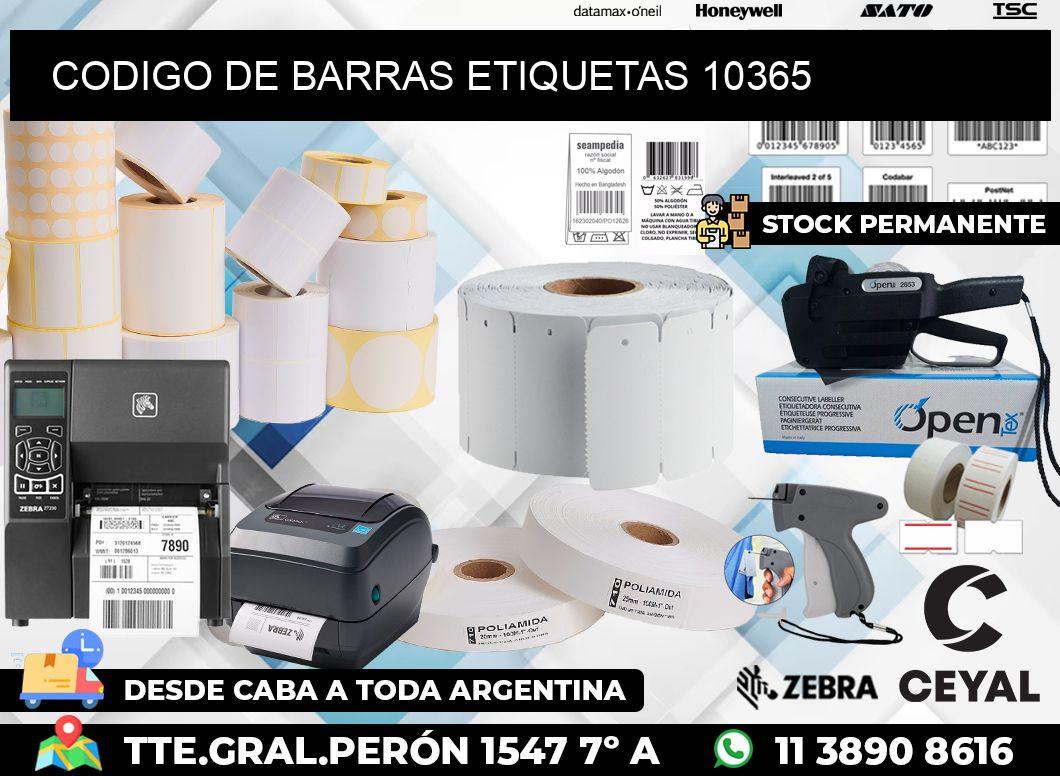 CODIGO DE BARRAS ETIQUETAS 10365