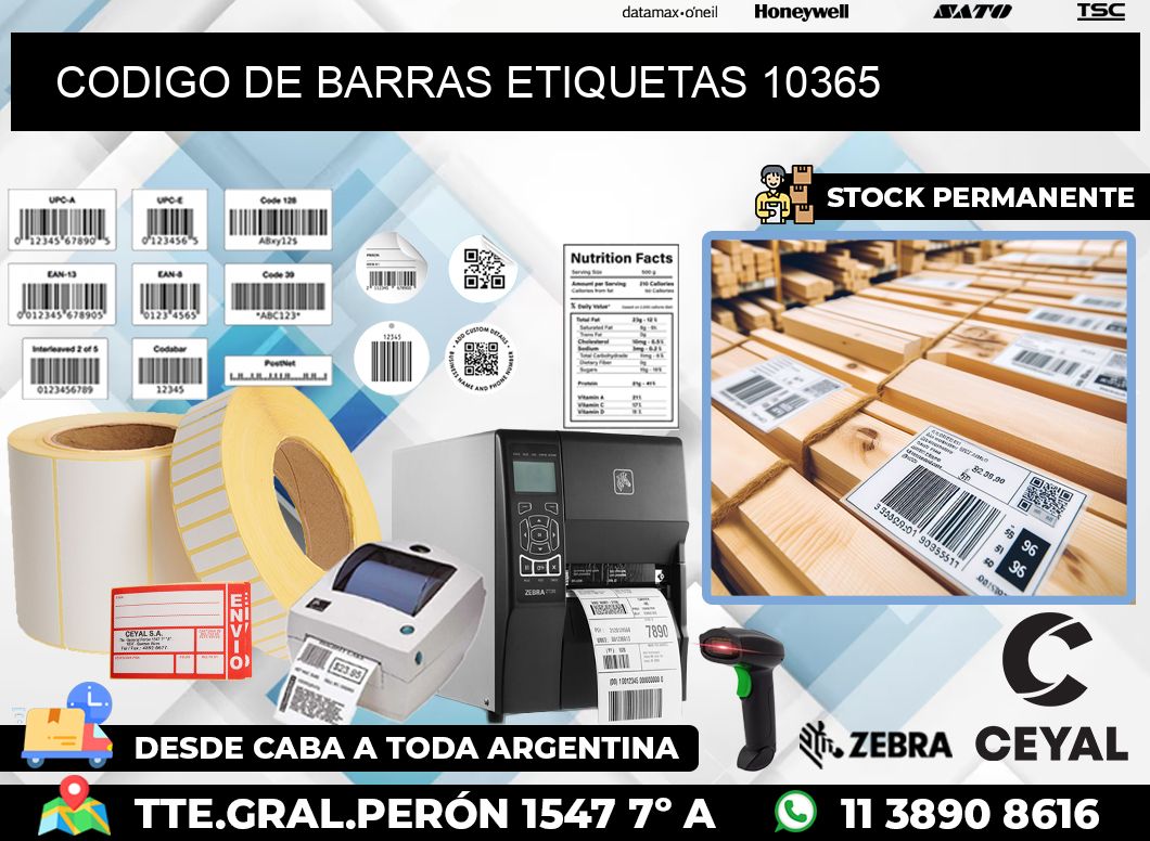 CODIGO DE BARRAS ETIQUETAS 10365
