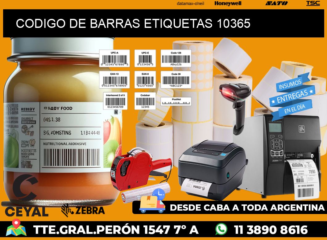 CODIGO DE BARRAS ETIQUETAS 10365