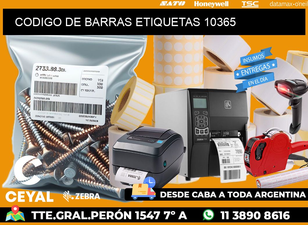 CODIGO DE BARRAS ETIQUETAS 10365