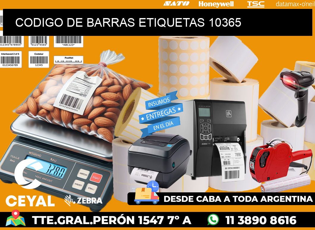 CODIGO DE BARRAS ETIQUETAS 10365