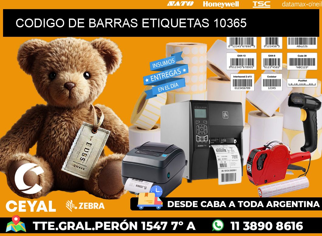 CODIGO DE BARRAS ETIQUETAS 10365