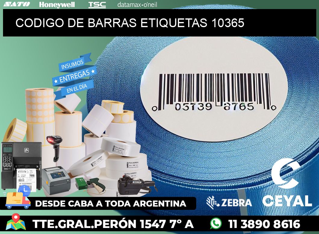CODIGO DE BARRAS ETIQUETAS 10365