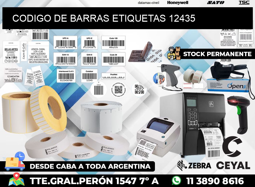 CODIGO DE BARRAS ETIQUETAS 12435