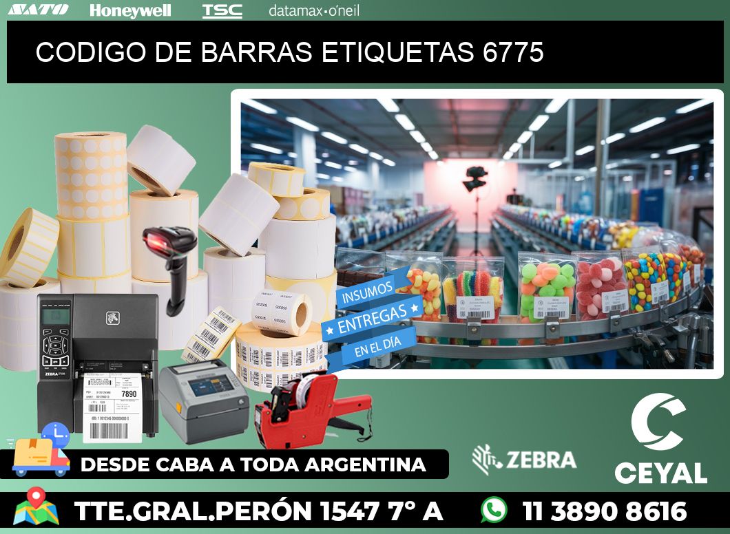 CODIGO DE BARRAS ETIQUETAS 6775