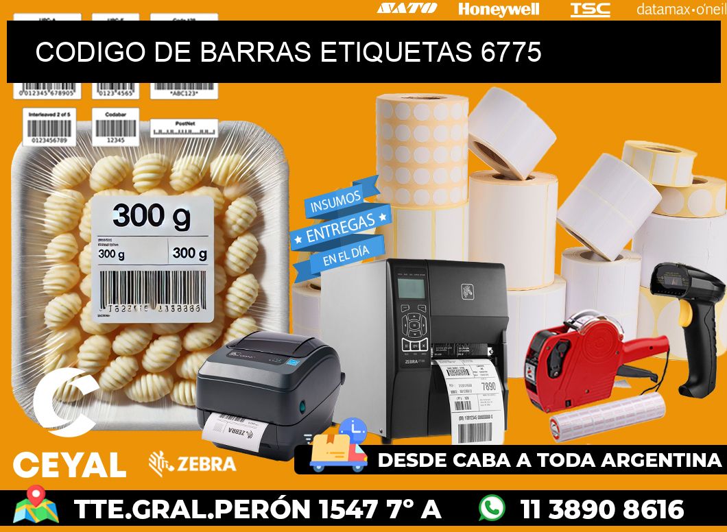 CODIGO DE BARRAS ETIQUETAS 6775