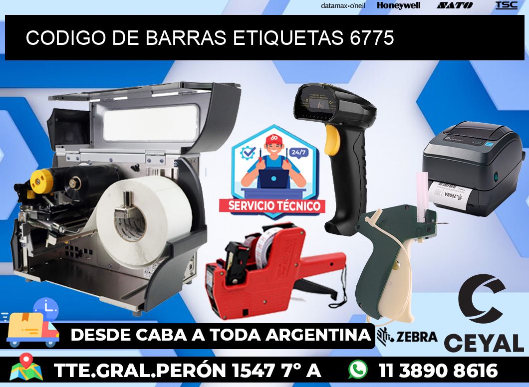 CODIGO DE BARRAS ETIQUETAS 6775