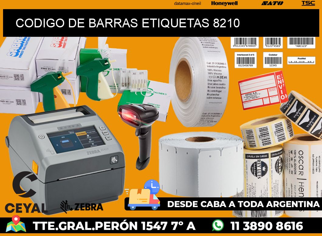 CODIGO DE BARRAS ETIQUETAS 8210