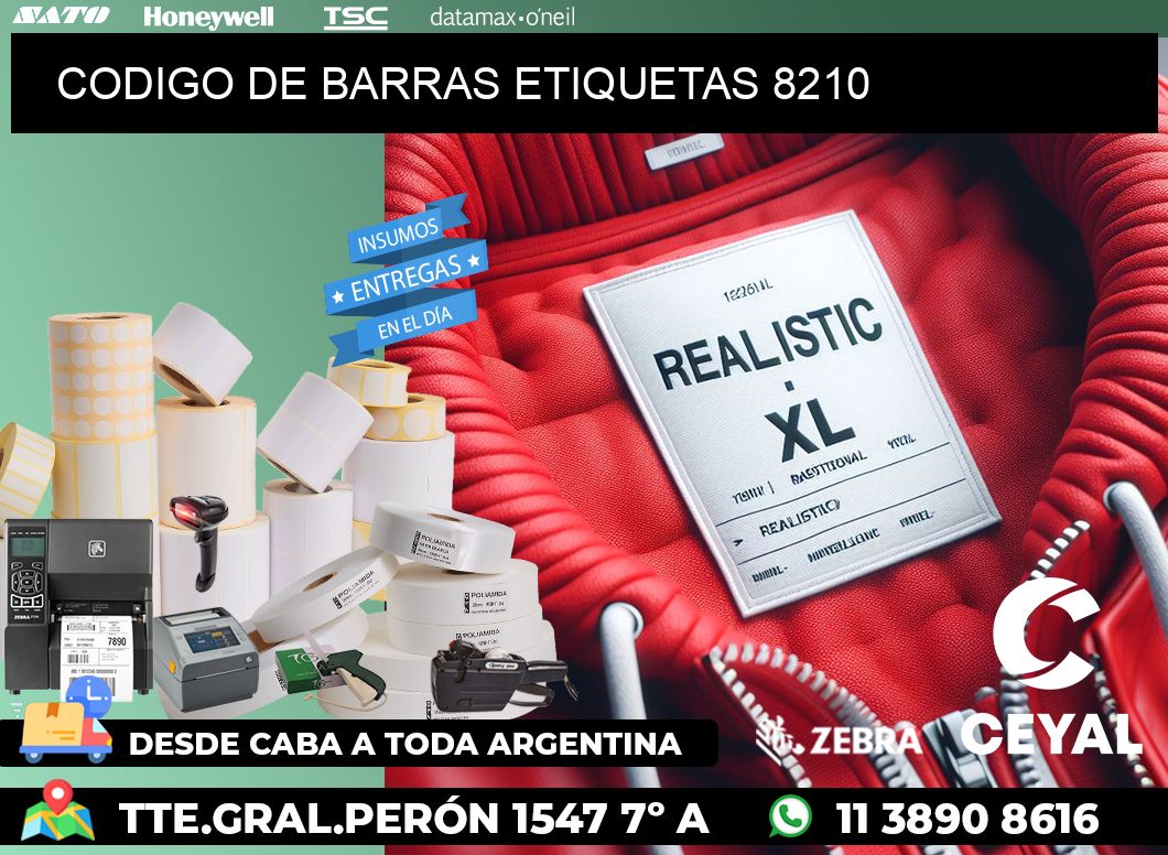 CODIGO DE BARRAS ETIQUETAS 8210