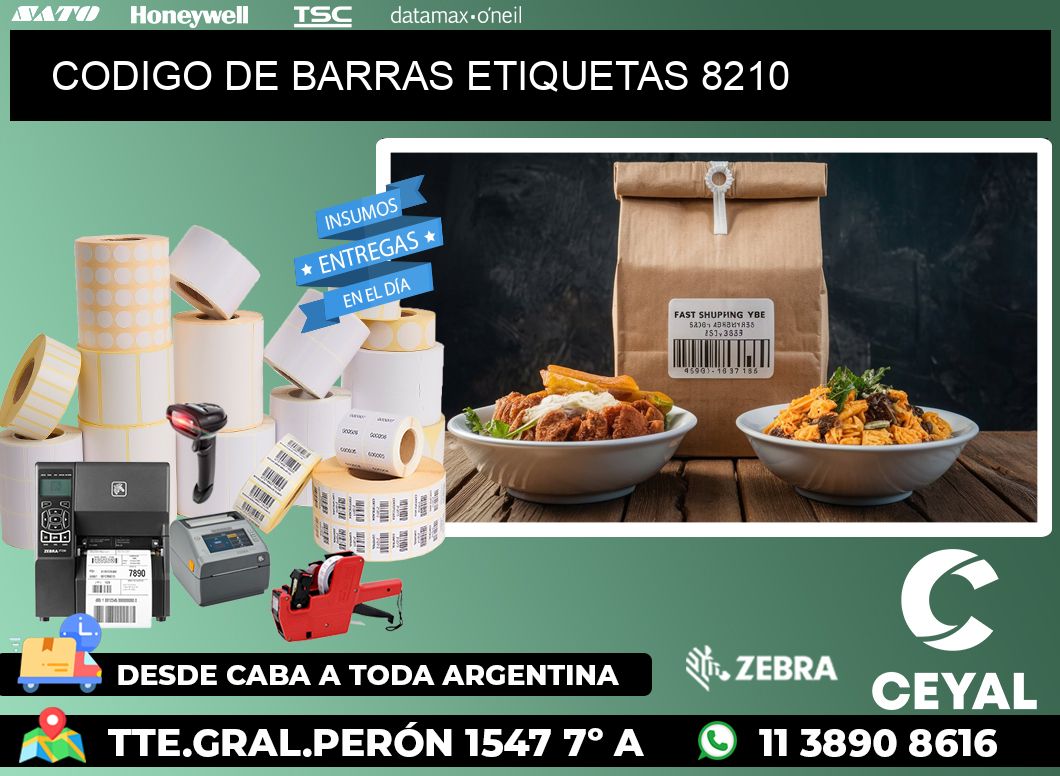 CODIGO DE BARRAS ETIQUETAS 8210