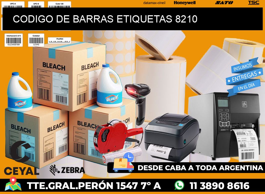 CODIGO DE BARRAS ETIQUETAS 8210