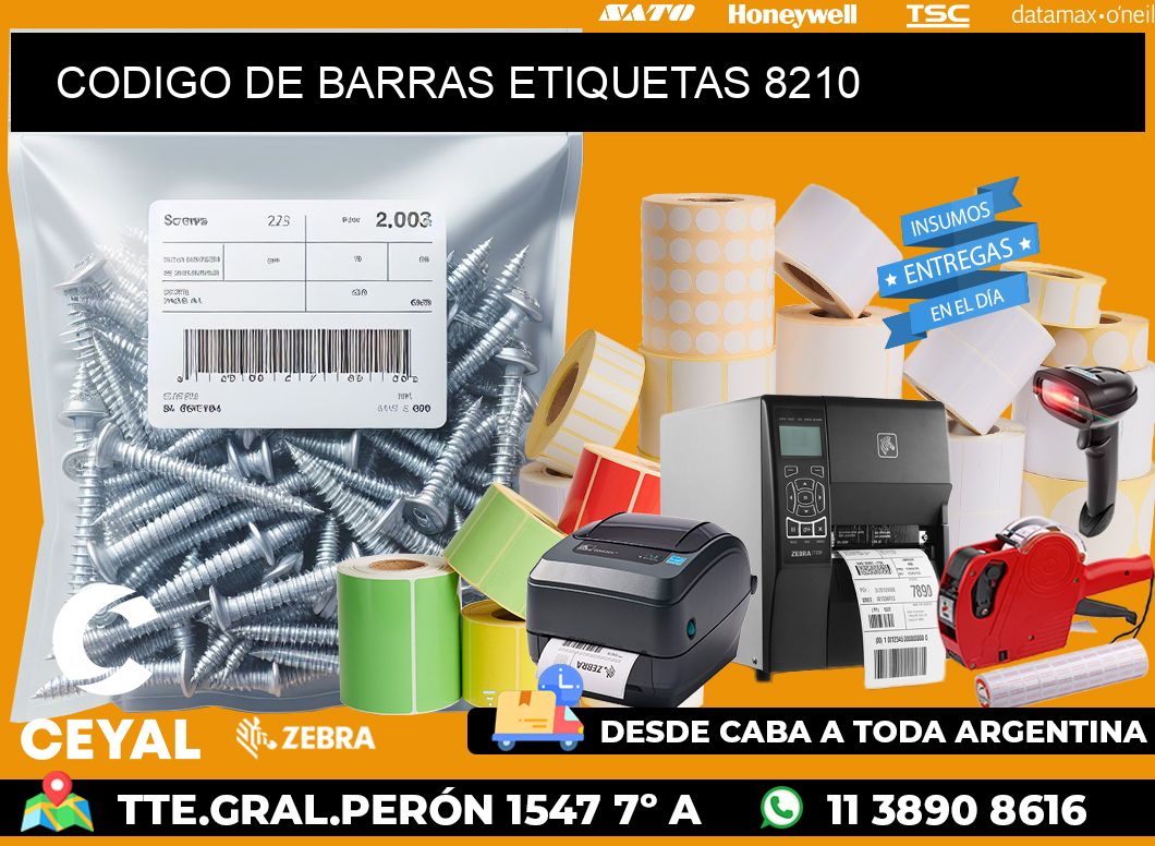 CODIGO DE BARRAS ETIQUETAS 8210