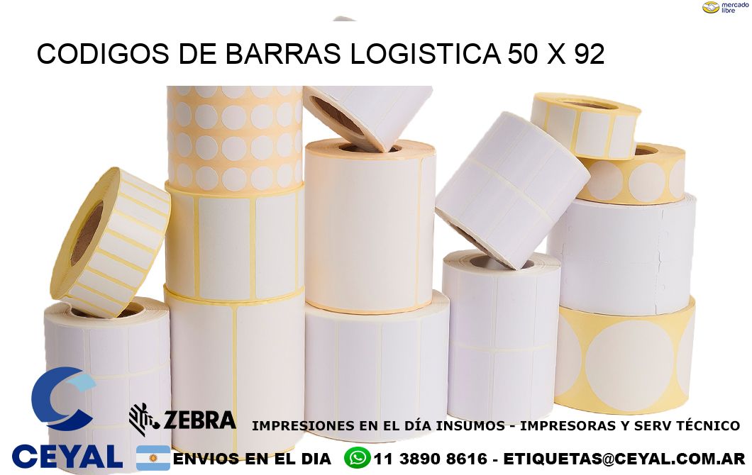 CODIGOS DE BARRAS LOGISTICA 50 x 92