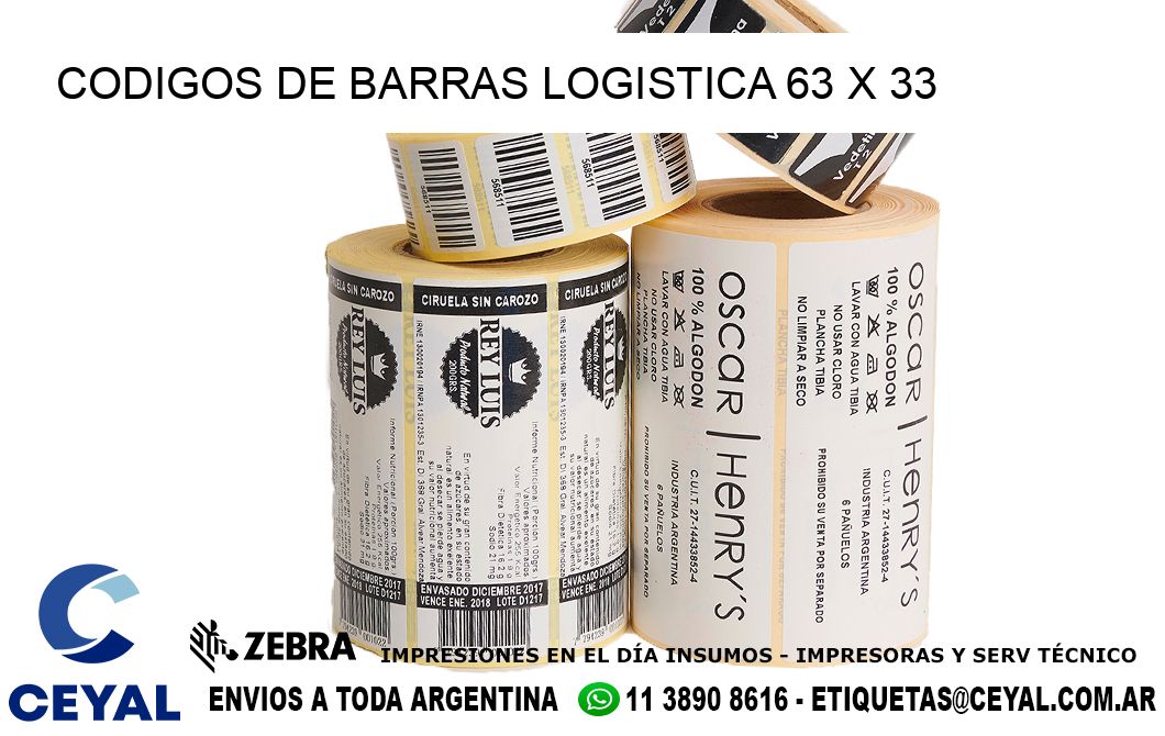 CODIGOS DE BARRAS LOGISTICA 63 x 33