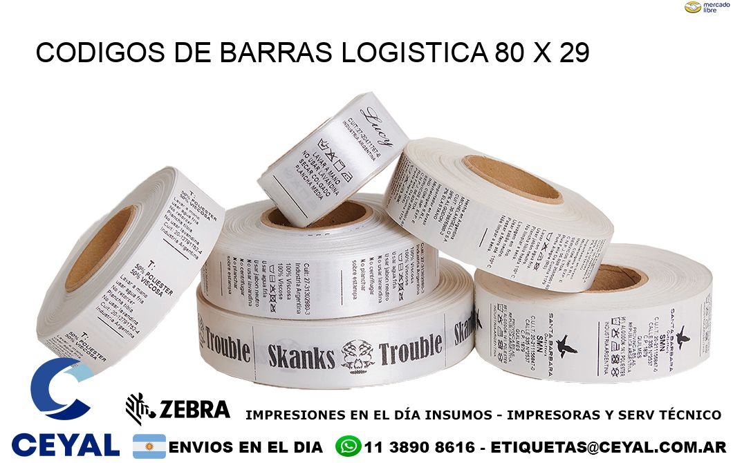 CODIGOS DE BARRAS LOGISTICA 80 x 29