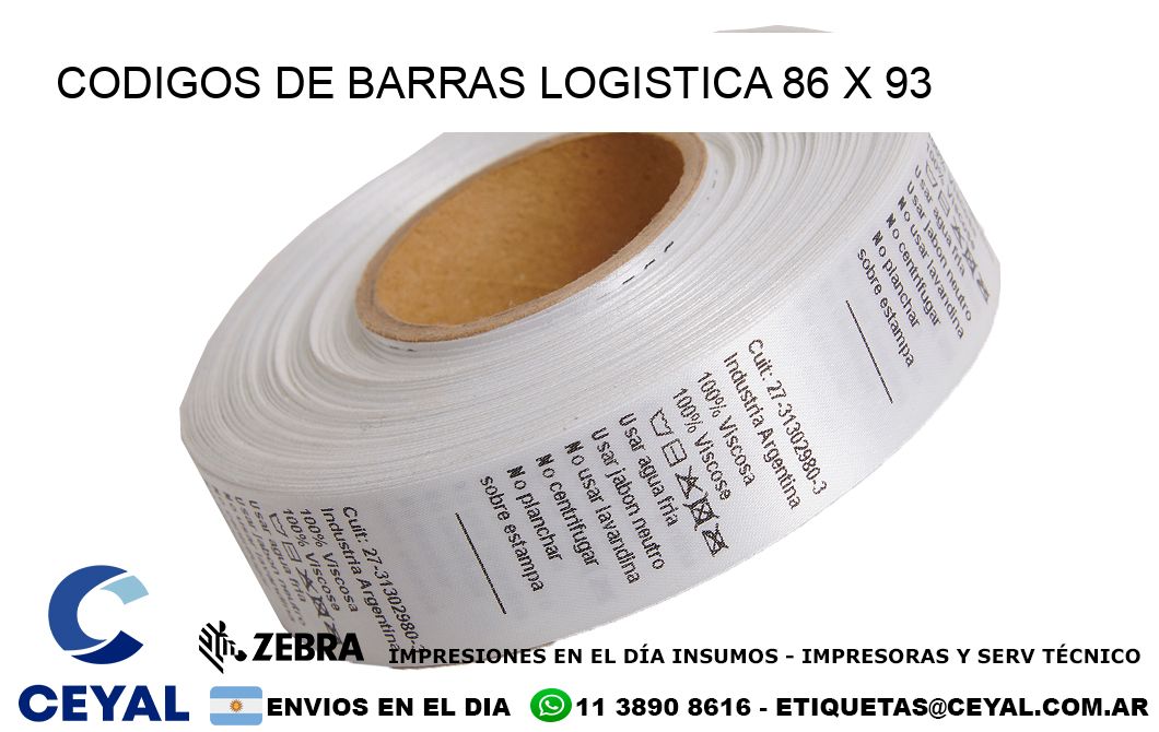 CODIGOS DE BARRAS LOGISTICA 86 x 93