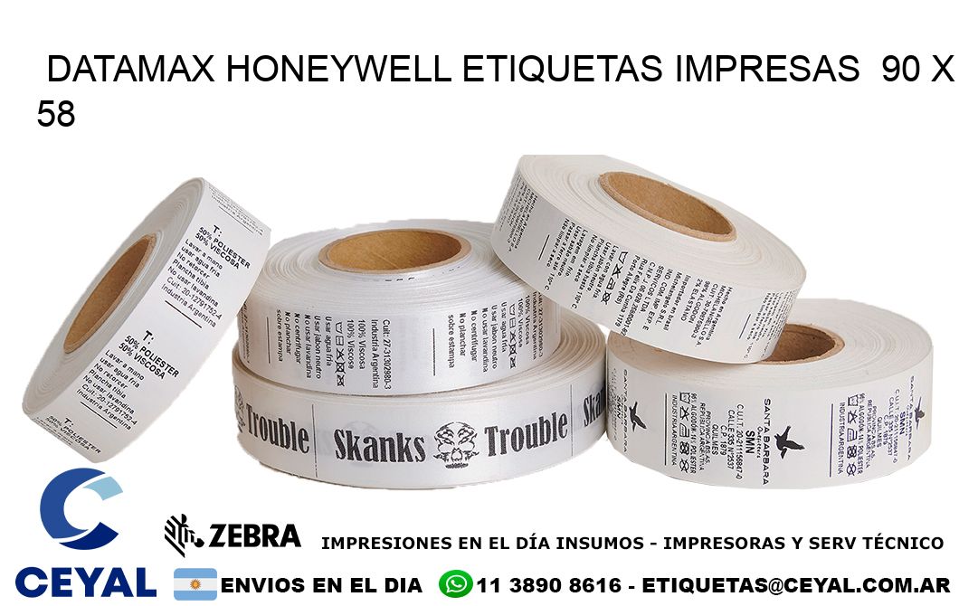 DATAMAX HONEYWELL ETIQUETAS IMPRESAS  90 x 58