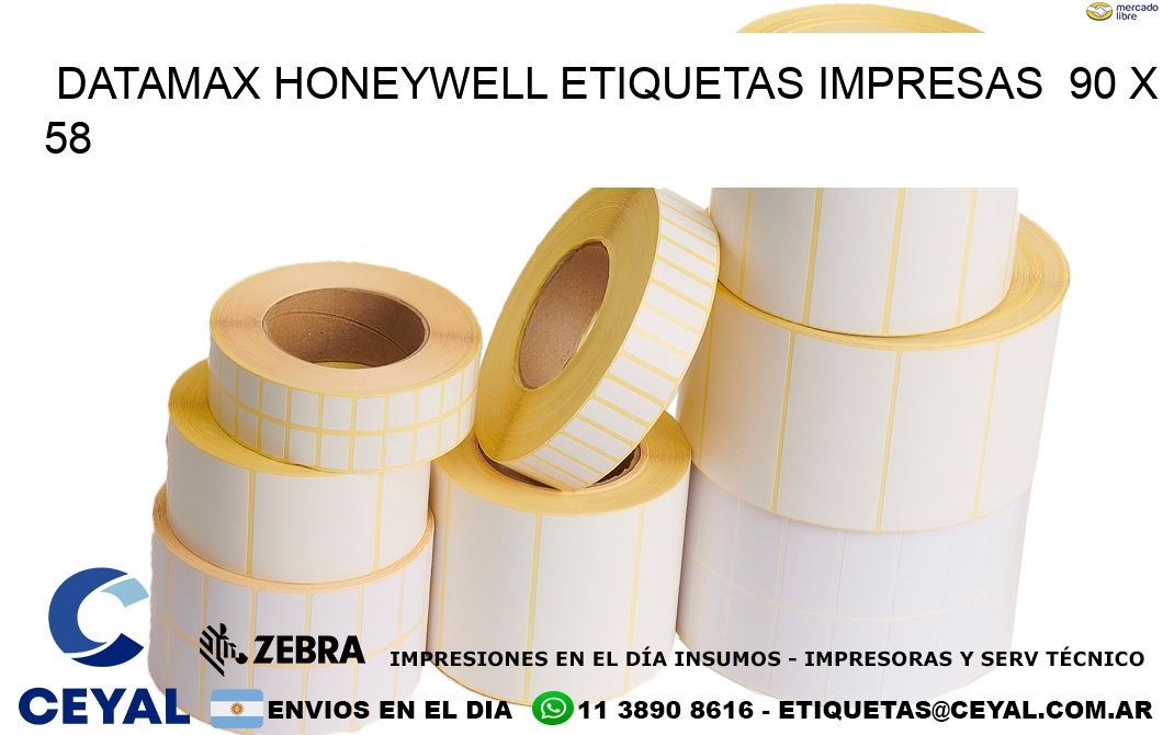 DATAMAX HONEYWELL ETIQUETAS IMPRESAS  90 x 58
