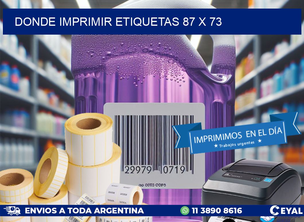 DONDE IMPRIMIR ETIQUETAS 87 x 73