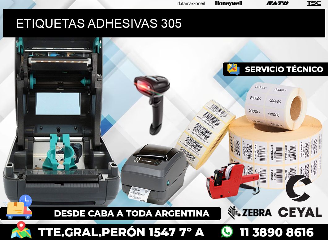 ETIQUETAS ADHESIVAS 305